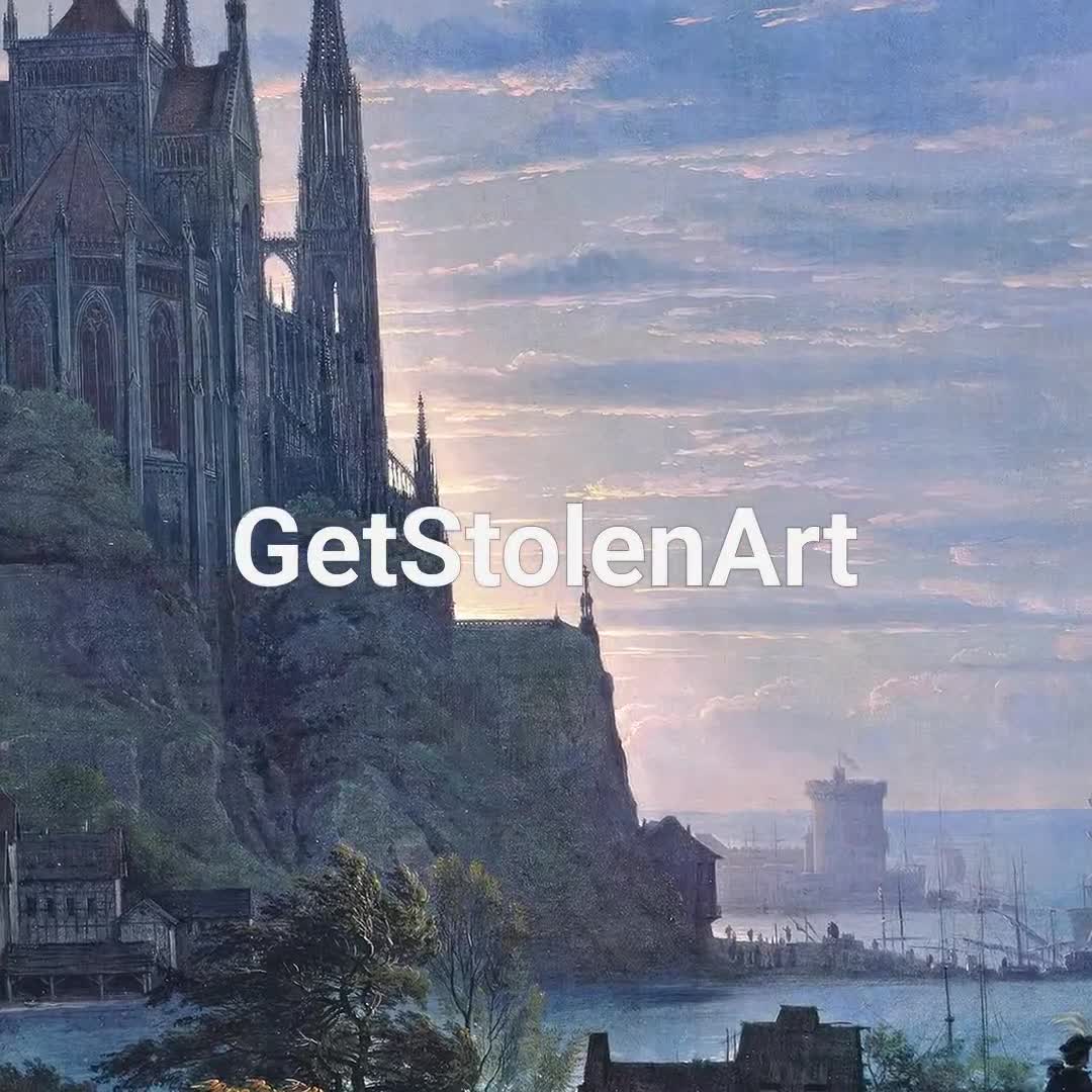 Gothic Church on a Rock by the Sea, Gothic Architecture Print