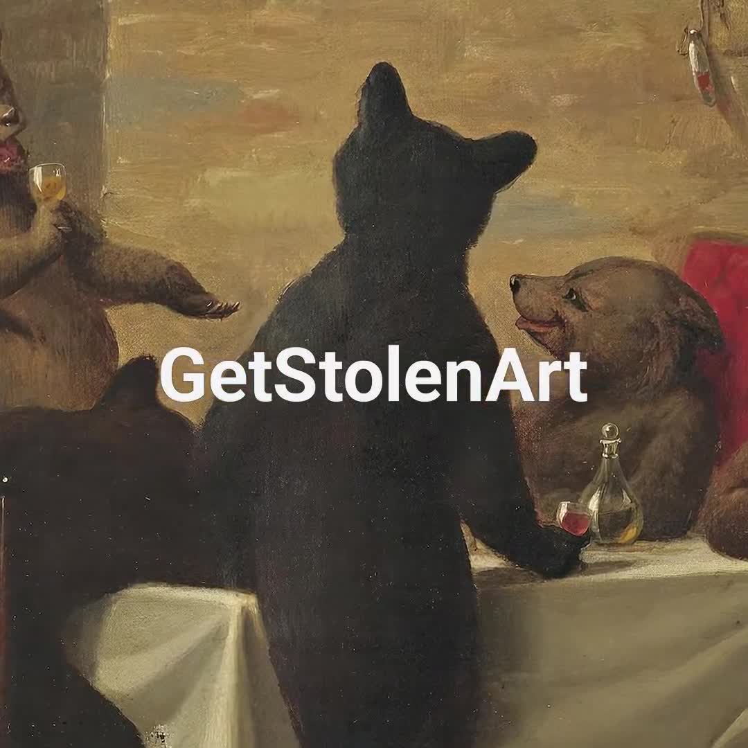 Bear Carousel 1870 William Holbrook Beard Print, Bear Fairy Tale