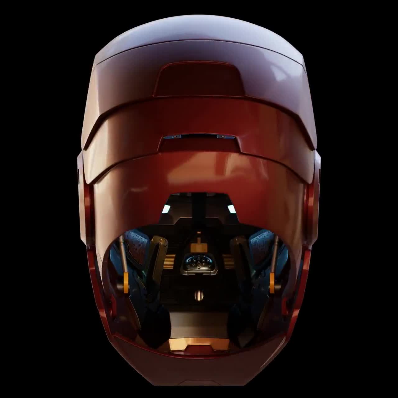 アイアンマン マーク 3 ヘルメット 3D プリント可能モデル (内部の詳細