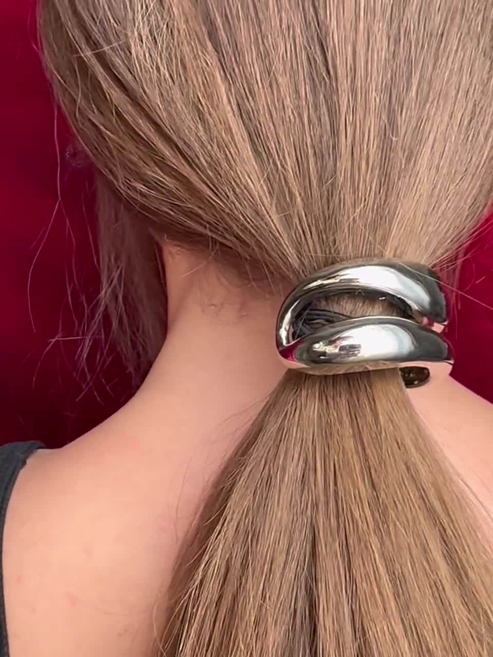 シルバーヘアタイ、シルバーヘアカフ、メタルヘアカフ、彼女へのギフト