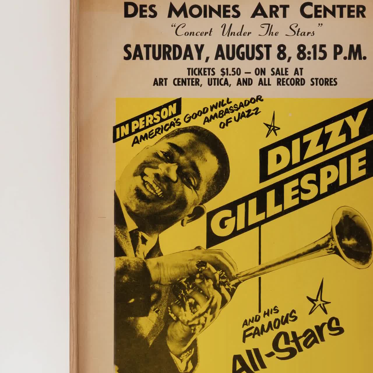 ビバップ/ディジー・ガレスピー/ポスター Dizzy Gillespie 1960s Concert Poster - Bebop Jazz Legend Print