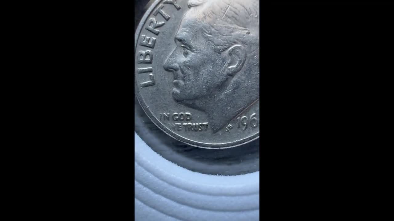 1966年ルーズベルト・ダイム（ミントマークなし）流通米国10セント