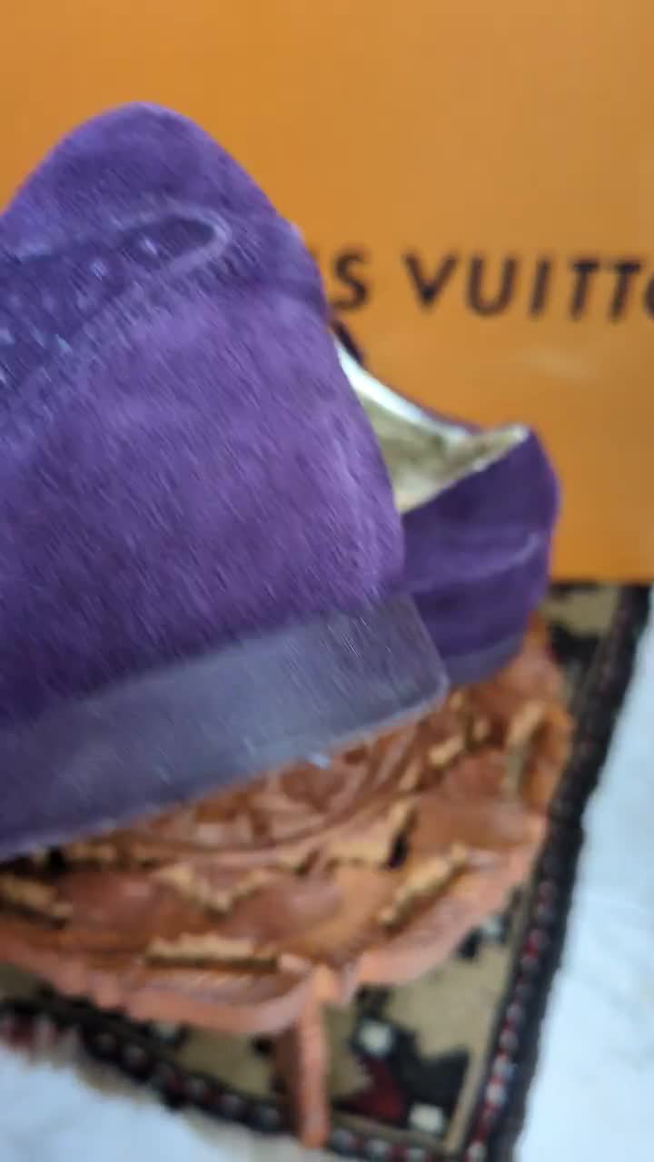 Vintage Louis Vuitton Genuine Leather Suede Sneakers Purple - Etsy