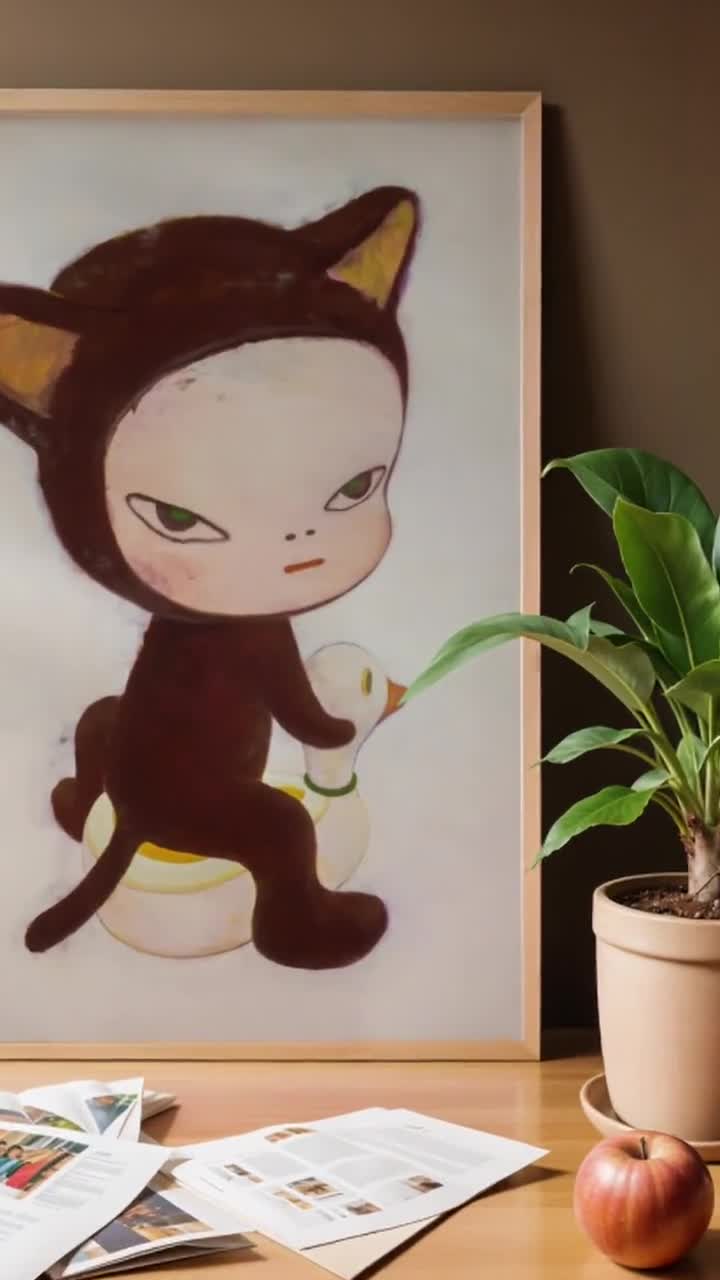 8K UHD Yoshitomo Nara Poster Harmless Kitty Yoshitomo Nara Print