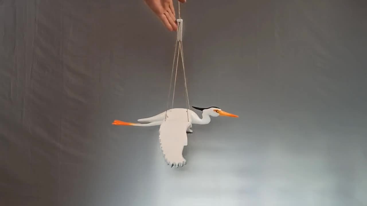塗装済み木製サギ/モビール - 80cm/31.5インチ - 環境に優しい/手作り