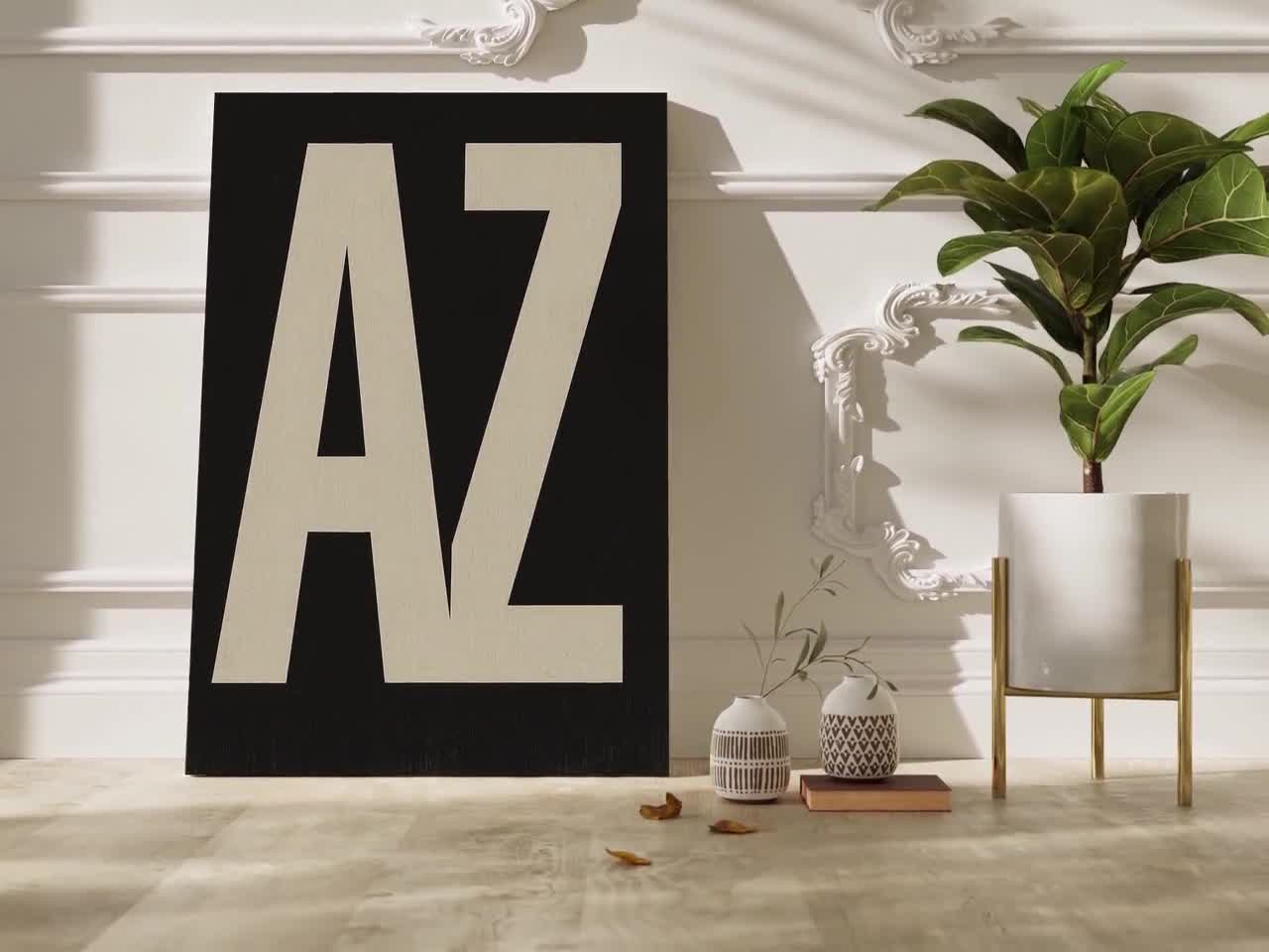 AZ Typography Wall Art – Bold Modern Arizona Letters in Black and