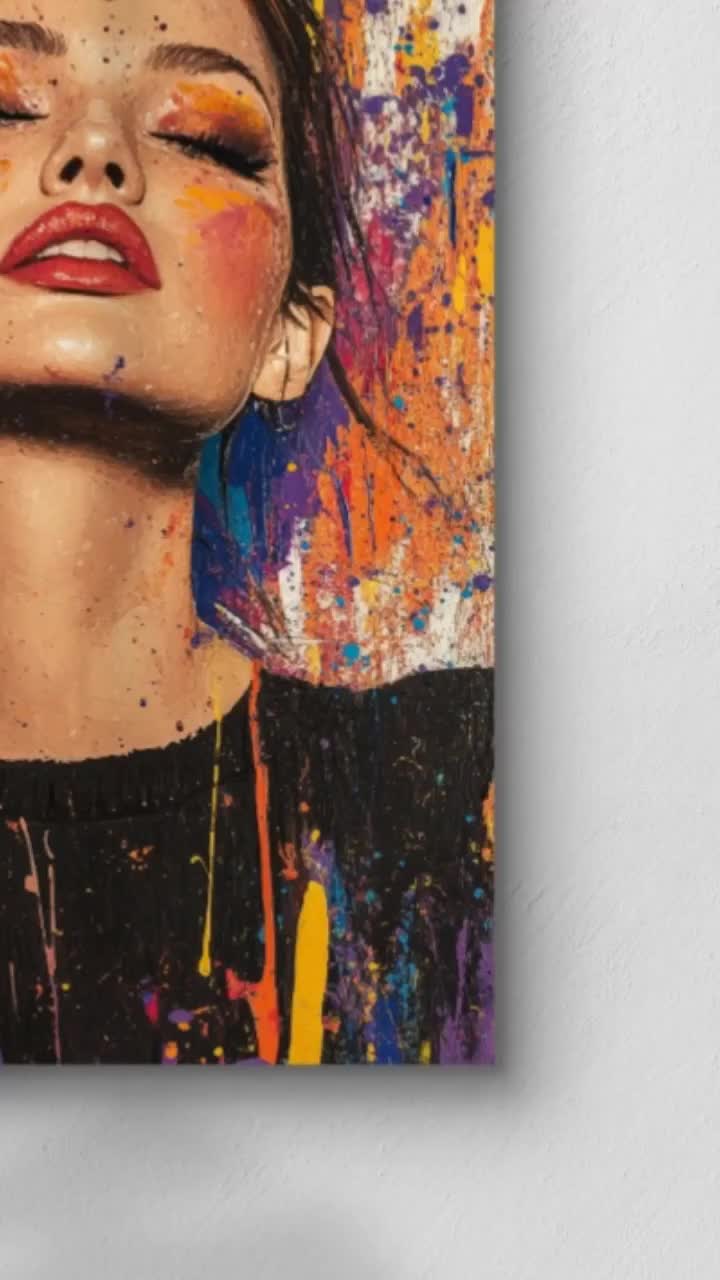 生き生きとした女性の肖像：抽象現代アート（デジタルアート） - Etsy 日本