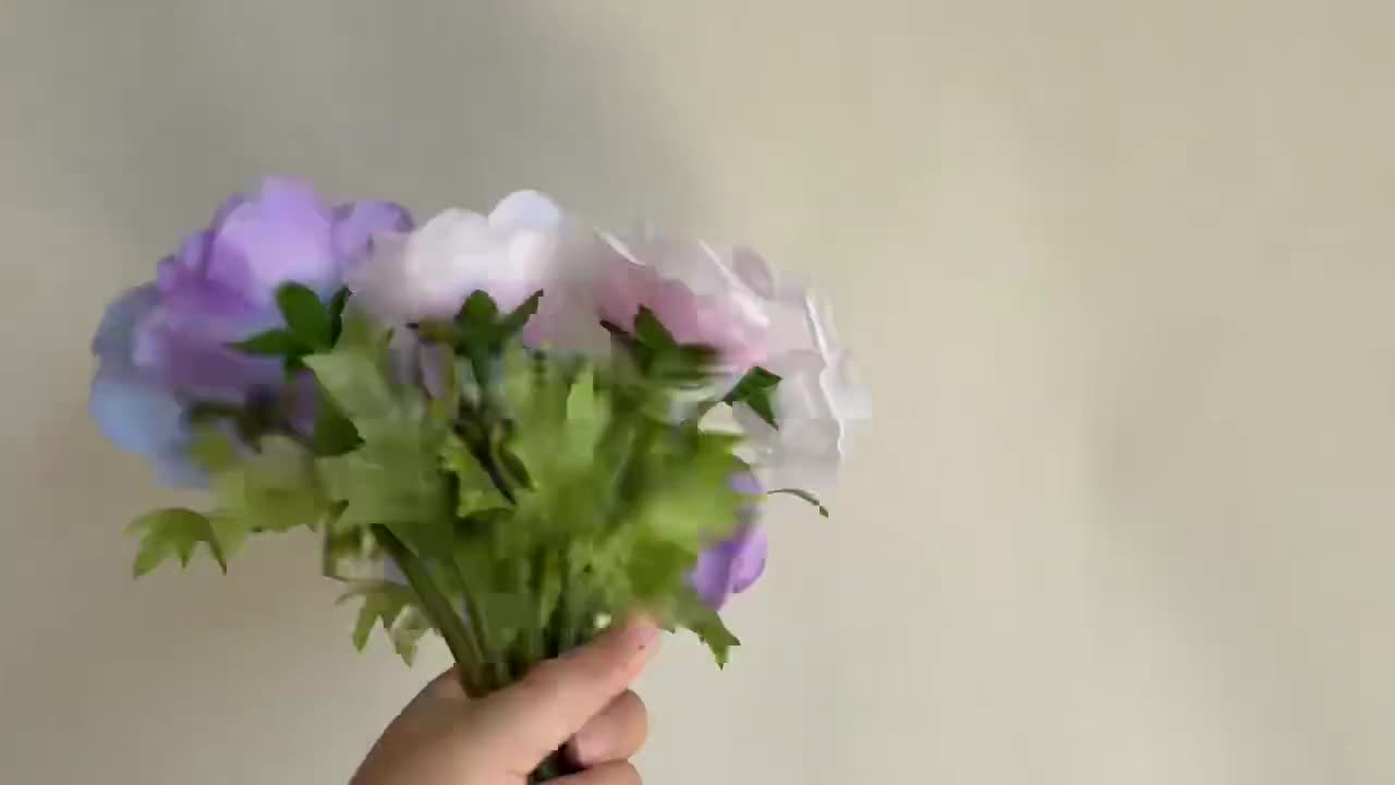 Faux Anemone Flower: Real Touch White, Blue, Purple, Pink - 15
