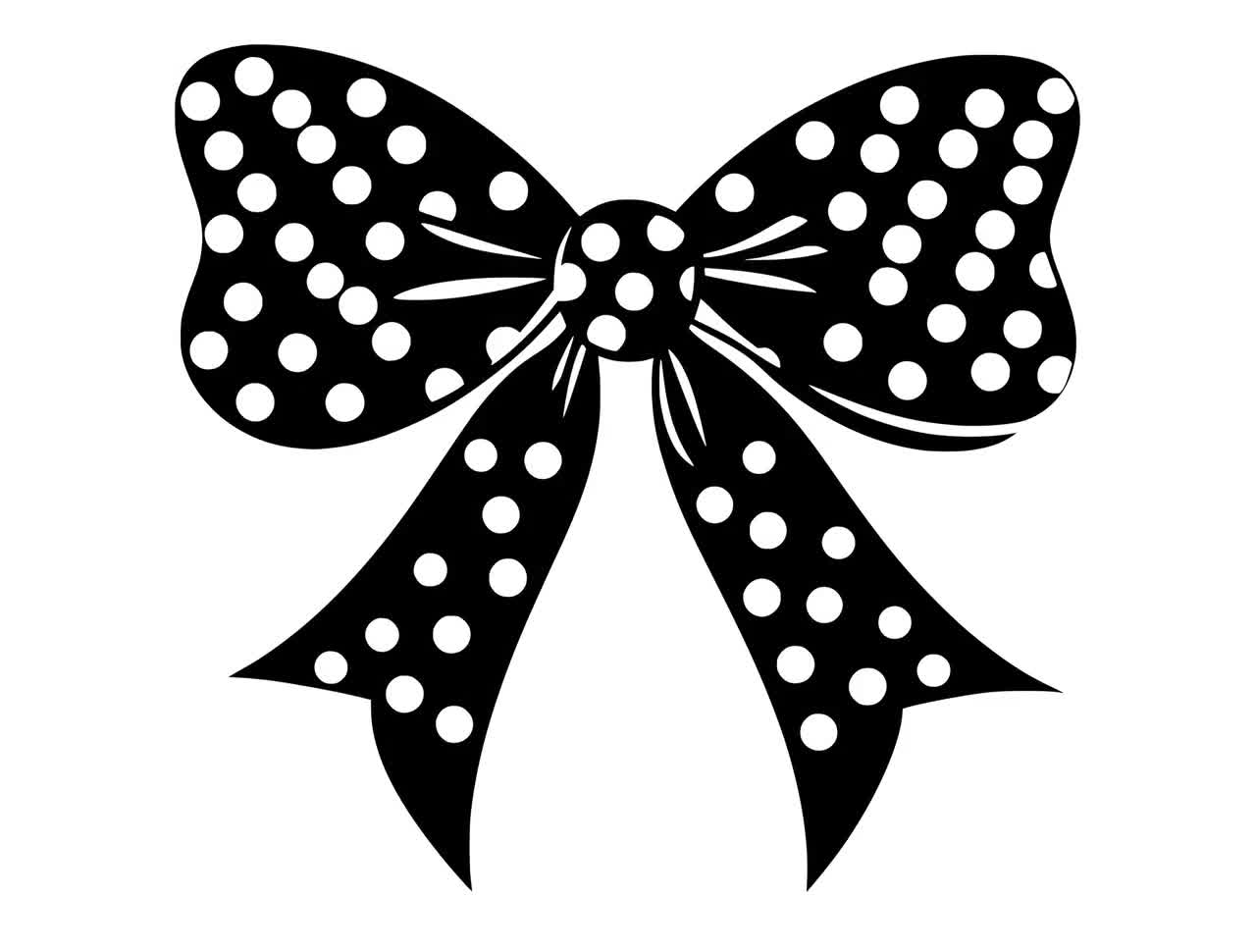 水玉模様のリボンSVG + PNG - ドット柄リボン昇華プリント