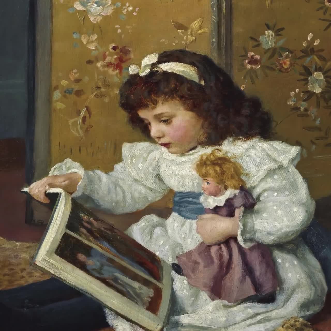 Vintage Girl Print Digital Download | 1893 Painting of a Girl With