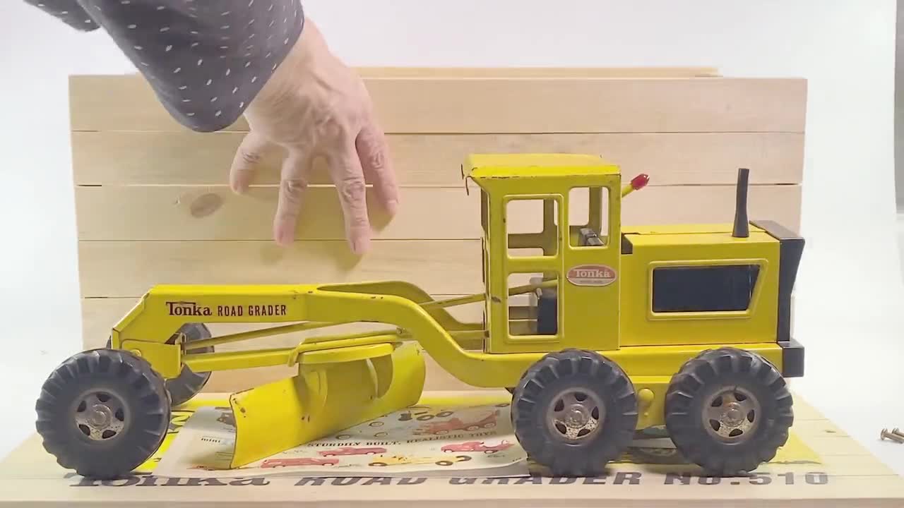 Tonka モーターグレーダーブリキ玩具ビンテージ大型 1965 Tonka Road Grader 510 in 20