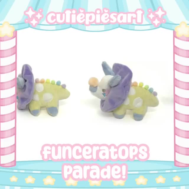 Funceratops Clown Triceratops Plushie Kawaii Tiny Plush Cute