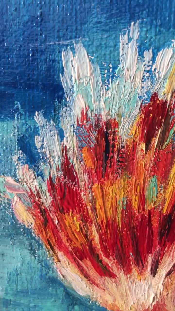 オウムの絵画：オリジナルのインパスト油絵、オーストラリアのオウム