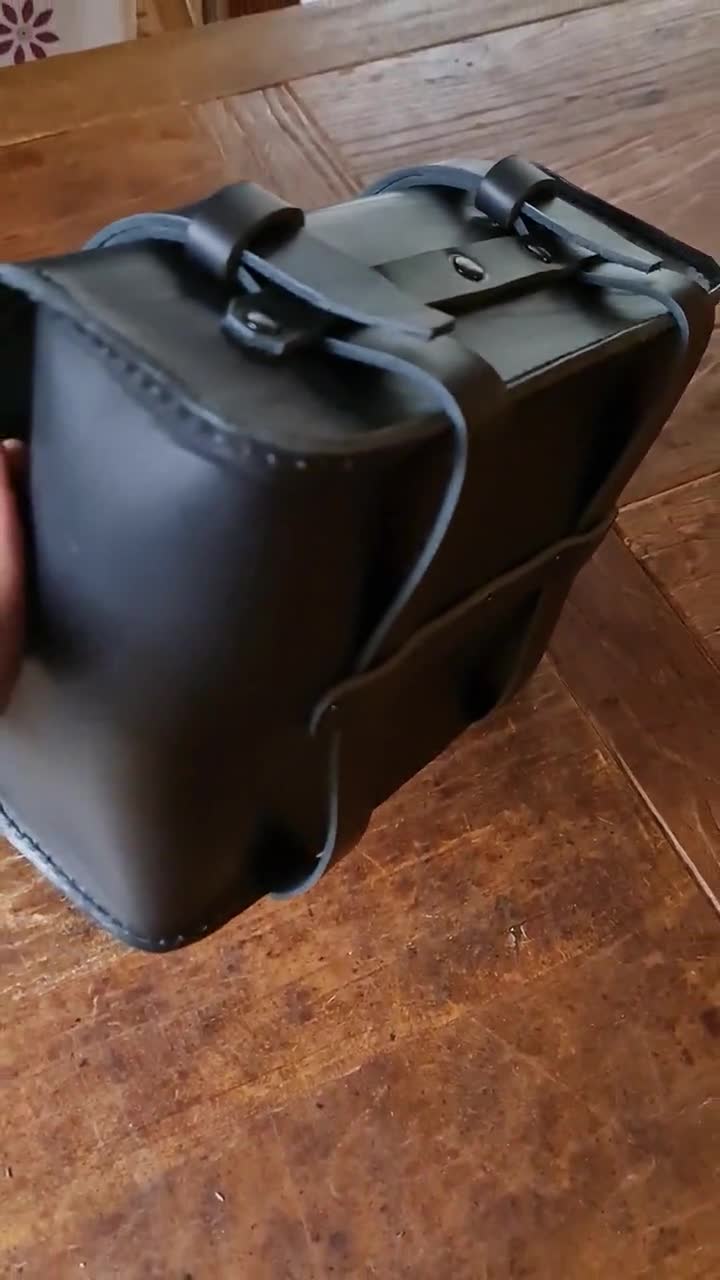 BMW R80 G/S Paris Dakar Bag. Black Leather. Hand-made in Italy. - Etsy