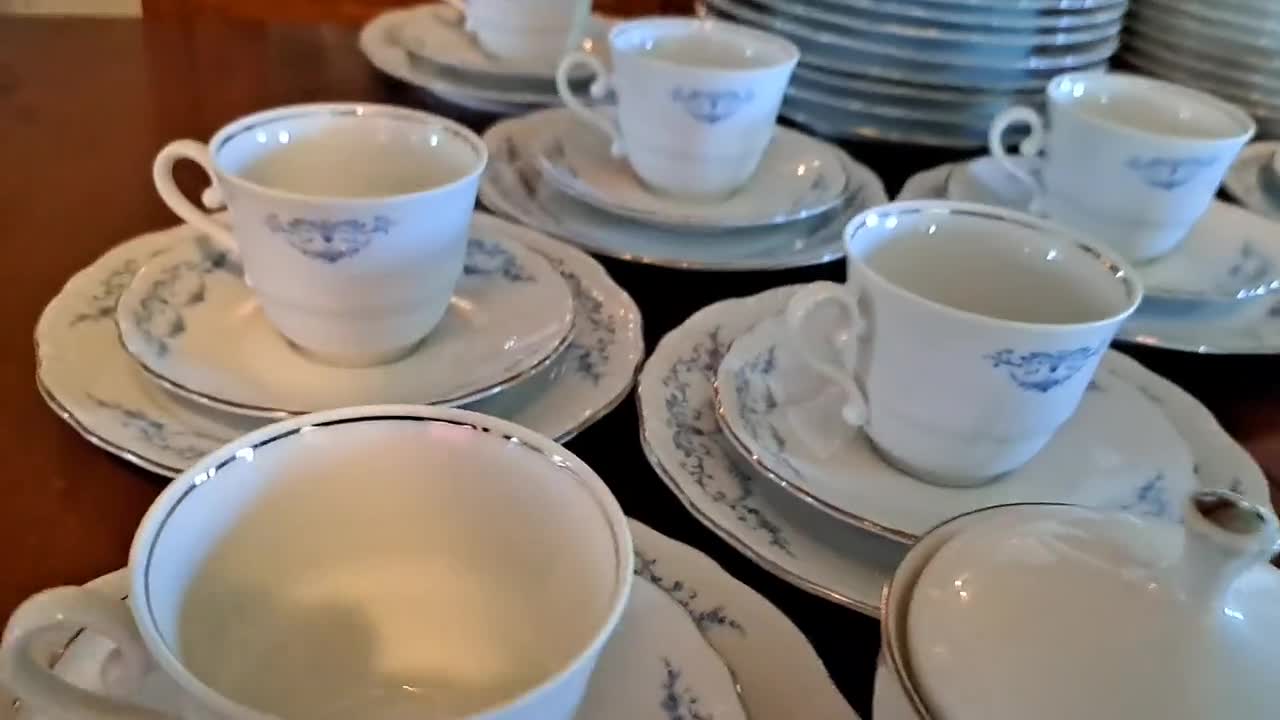 12 Place Dinner and Tea Set by Schirnding Bavaria - Etsy