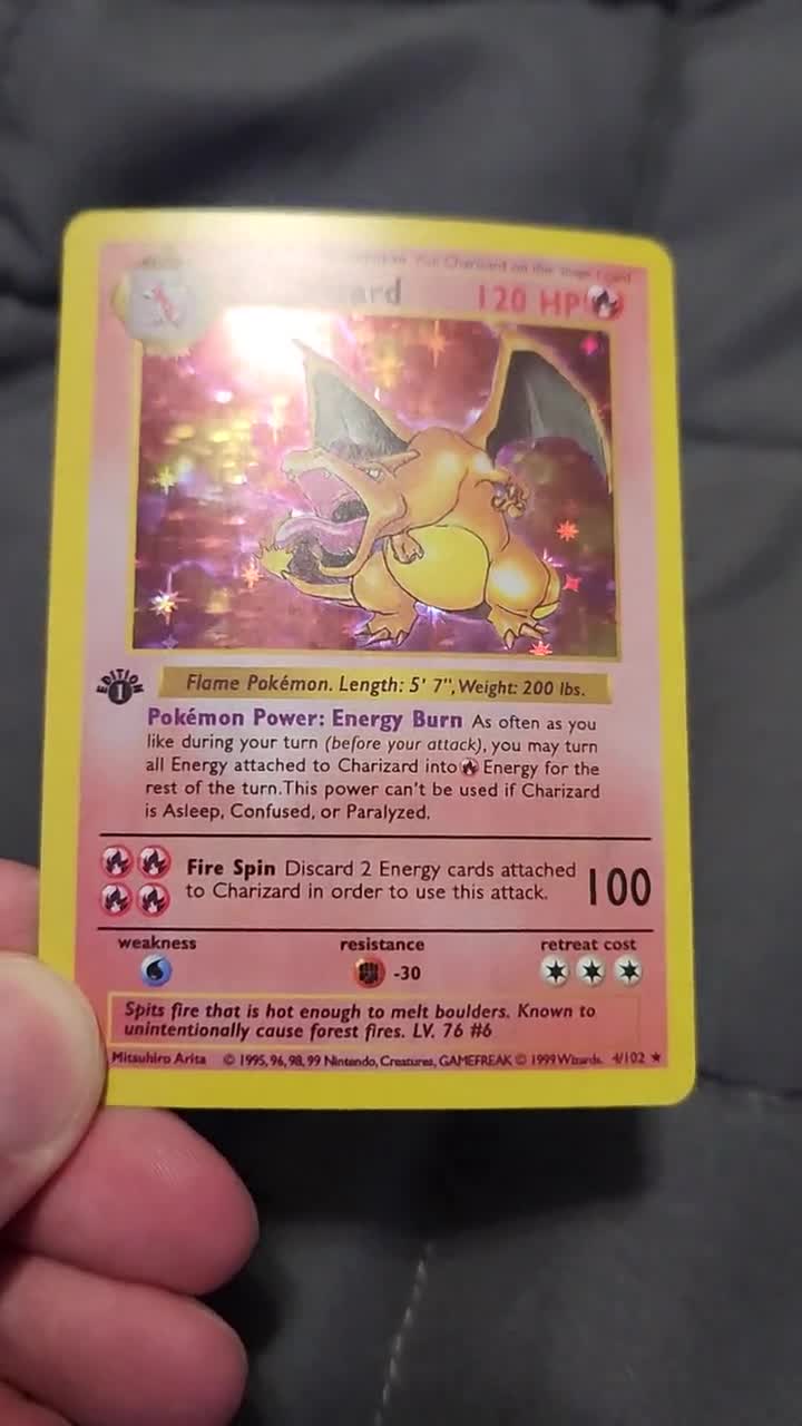1st Edition Shadowless Holo Charizard 1999 Replica - Etsy