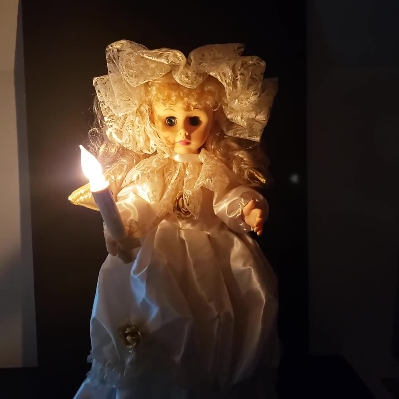 【ひまわり さま】christmas doll ୨୧ 星のシルバーリースと女の子 Trim A Home Animated Christmas Doll 24