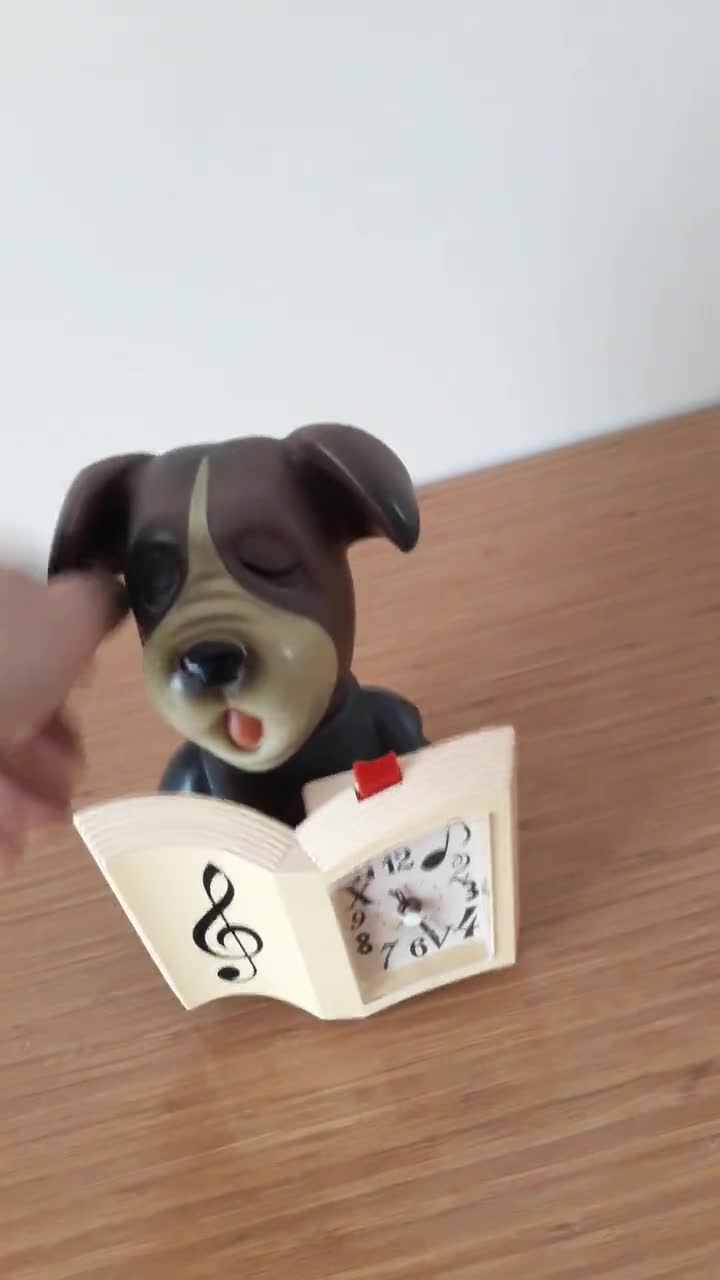 80s DJ DOG alarm 目覚まし時計　フィギュア　ヴィンテージ Vintage Barking Dog Alarm Clock: Rare 1980s Book Clock - Etsy