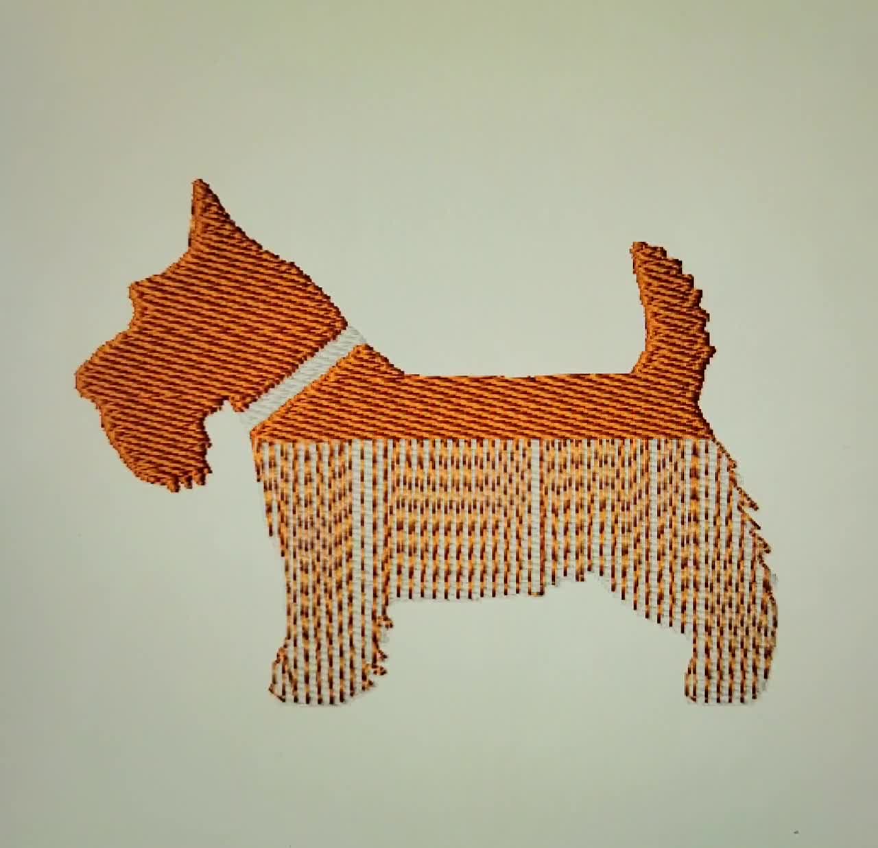 【新品未使用】 マンロー スコティッシュ テリア M 26cm スコティッシュ・テリアの刺繍デザイン、スコッティのシルエット