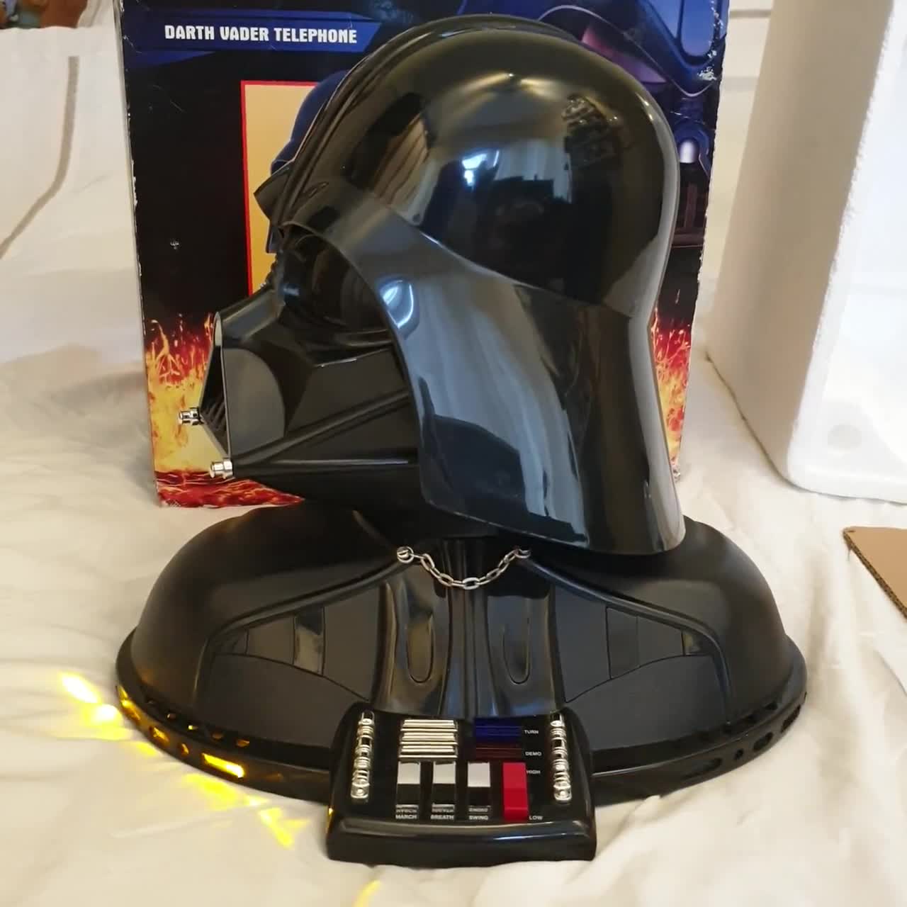 Darth Vader Telephone, Animated and Working With Box. Some Wear