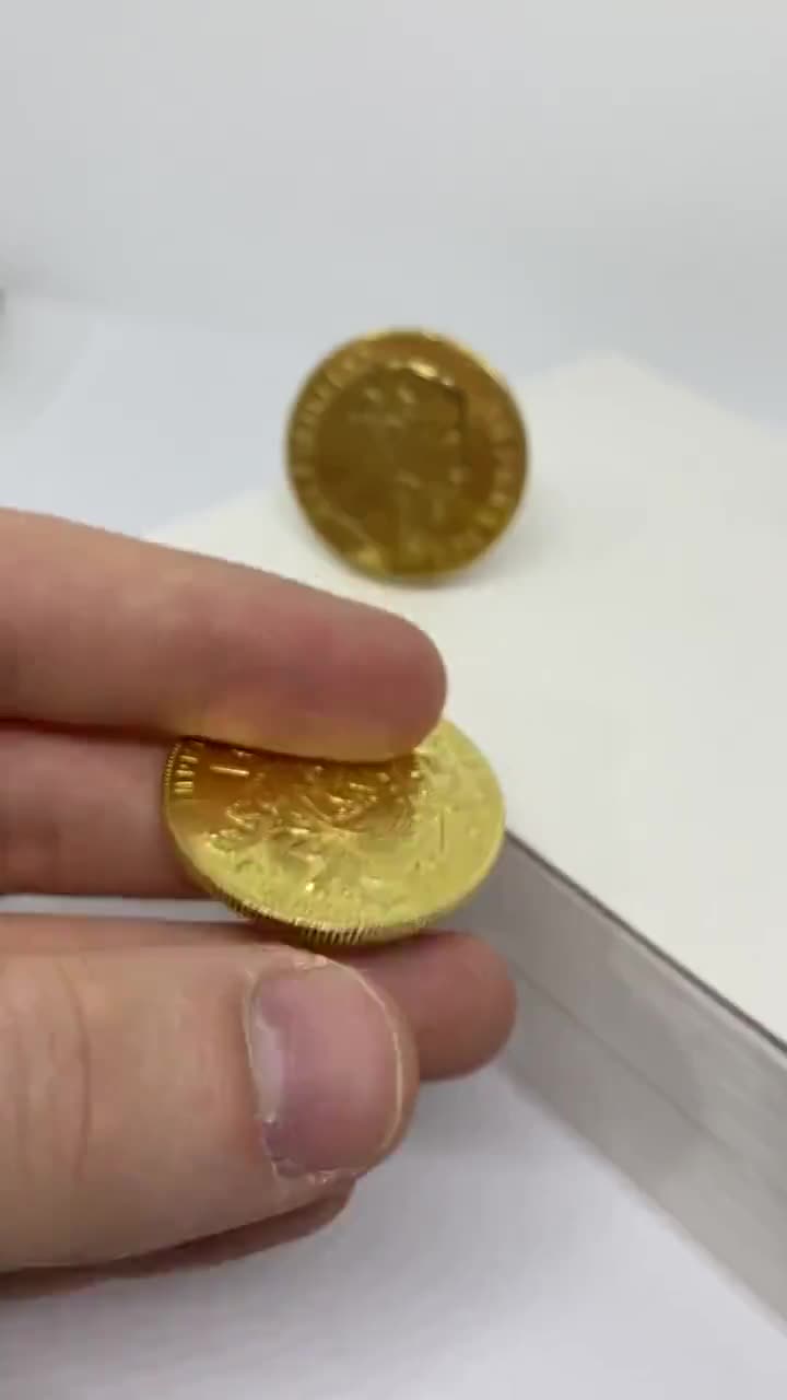 メキシコ 20ペソ硬貨 1866年 マクシミリアーノ1世 金メッキ レプリカ 1
