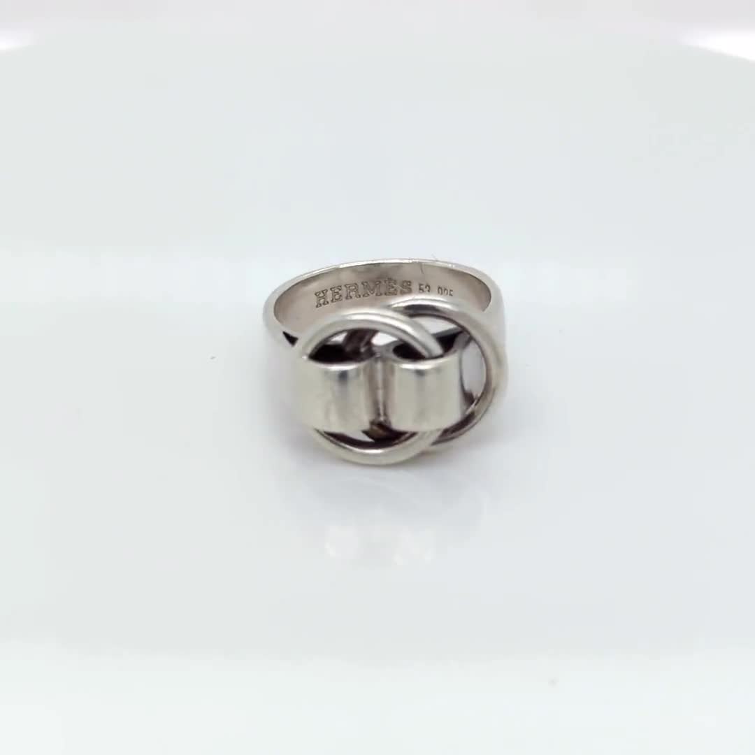 Signed Hermès Sterling Silver Deux Anneaux Ring - Etsy