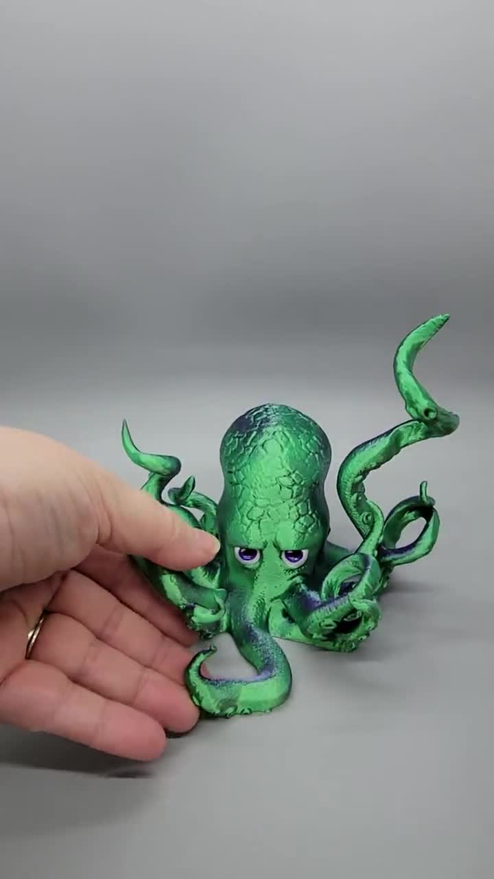 Custom Octopus Toothbrush Holder: Hand-painted Eyes, Ocean