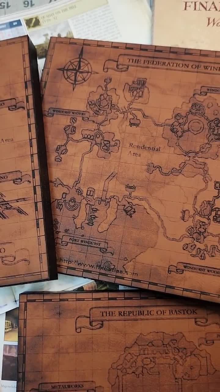 Final Fantasy XI - Leatherette Maps of Vana'diel! Perfect Gifts