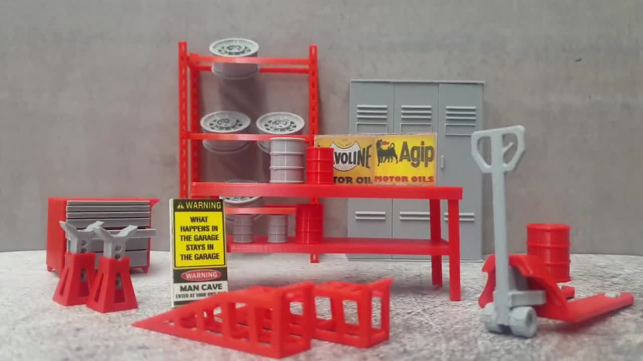 ガレージ機器セット 1:18スケール ジオラマ装飾 自動車整備工具