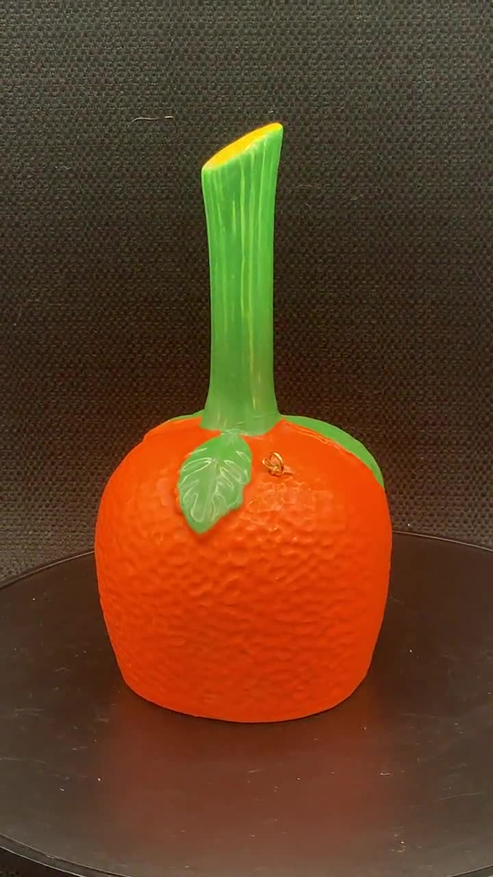 【非売品】ロッテリア 陶器 風鈴 フルーツシェイク 昭和レトロ ノベルティ ヴィンテージ フロリダ オレンジベル、手描きの陶器製お土産、1950年代