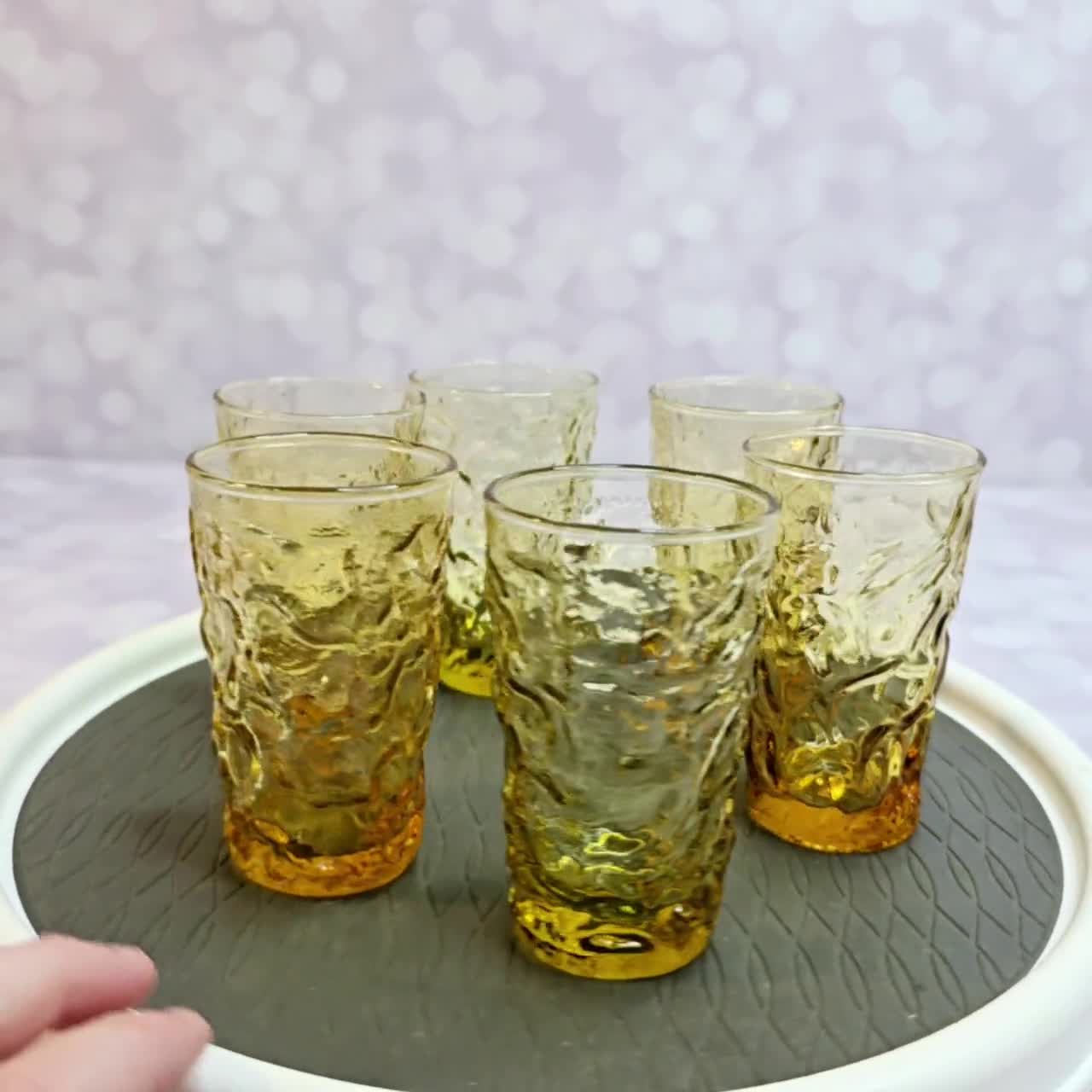 ヴィンテージ ゴールド エル ランチョ ジュース グラス 6 個セット