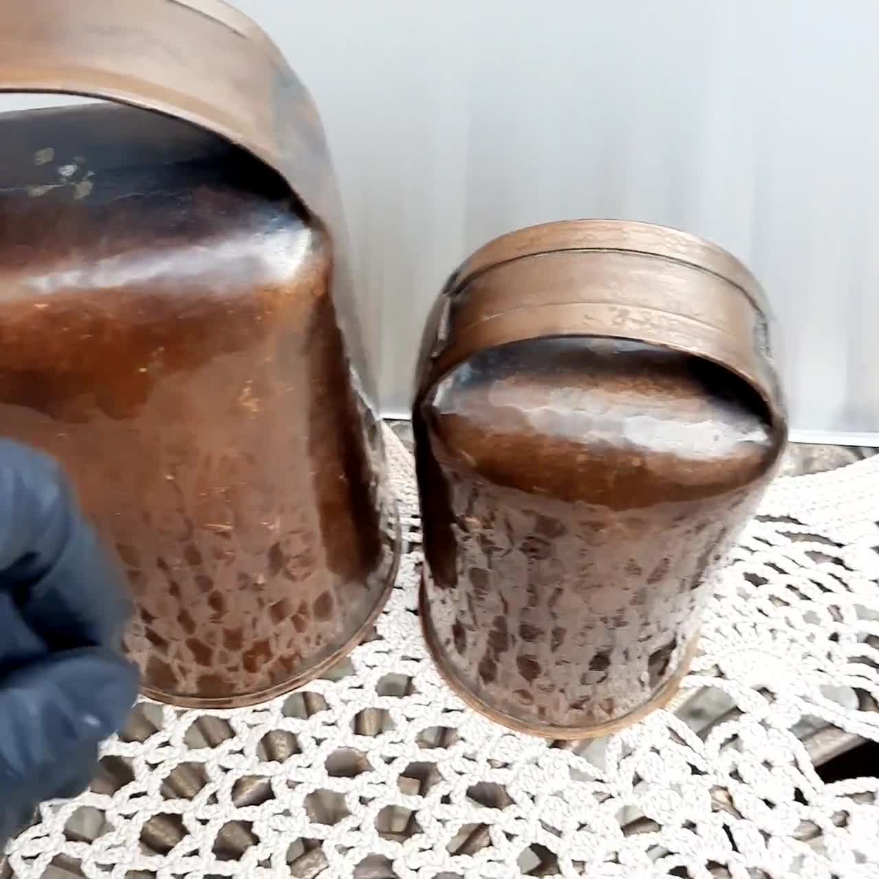 ヴィンテージの手鍛造銅製動物ベル：原始的な農場の装飾 - Etsy 日本