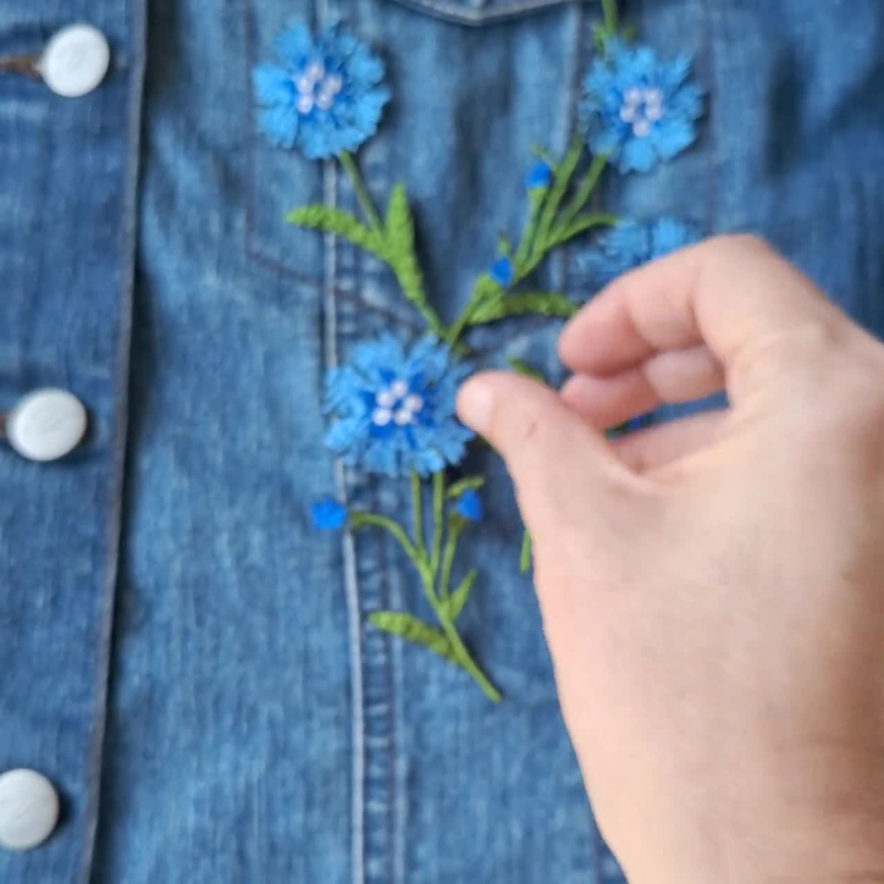 ヤグルマギクの刺繍パッチセット 4個アップリケ - Etsy 日本