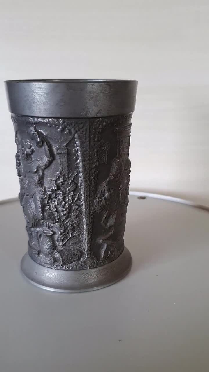 Vintage Pewter Drinking Cup 'waidmannsheil', Made in Germany