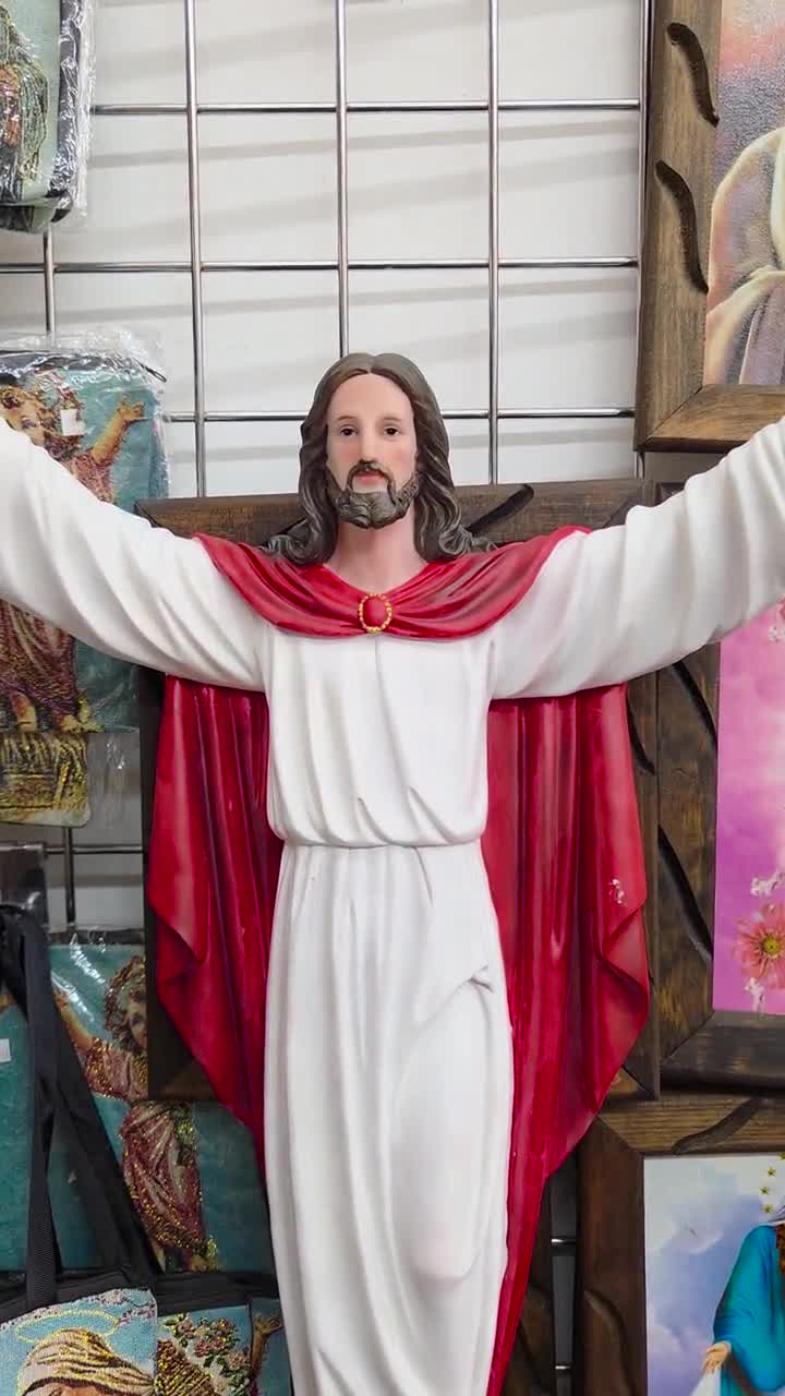 トップス rare FUGA Jesus Crucifix Glitter Coat 24 Inch Statue Jesus Cross JESUS RESUCITADO Jesus CATHOLIC Jesus