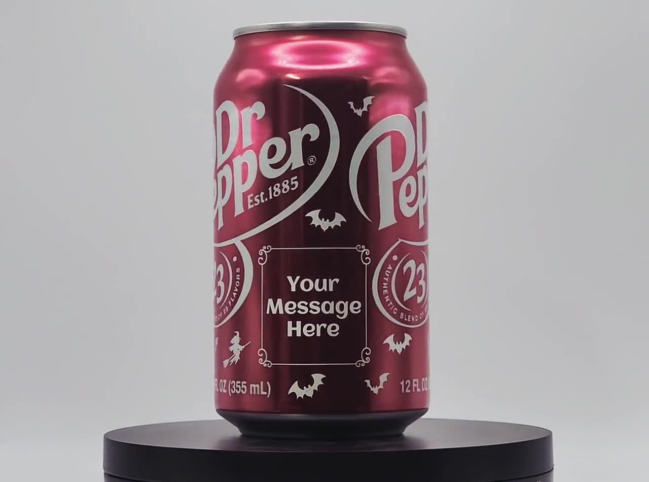 Personalized Halloween Dr Pepper Can, Engraved Gift Using an