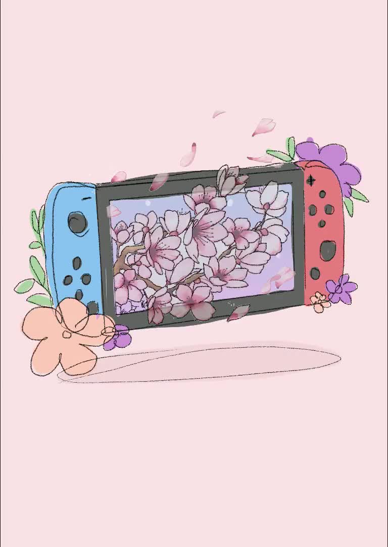 Nintendo Switch Print | Fine Line Video Game Floral Art - Etsy