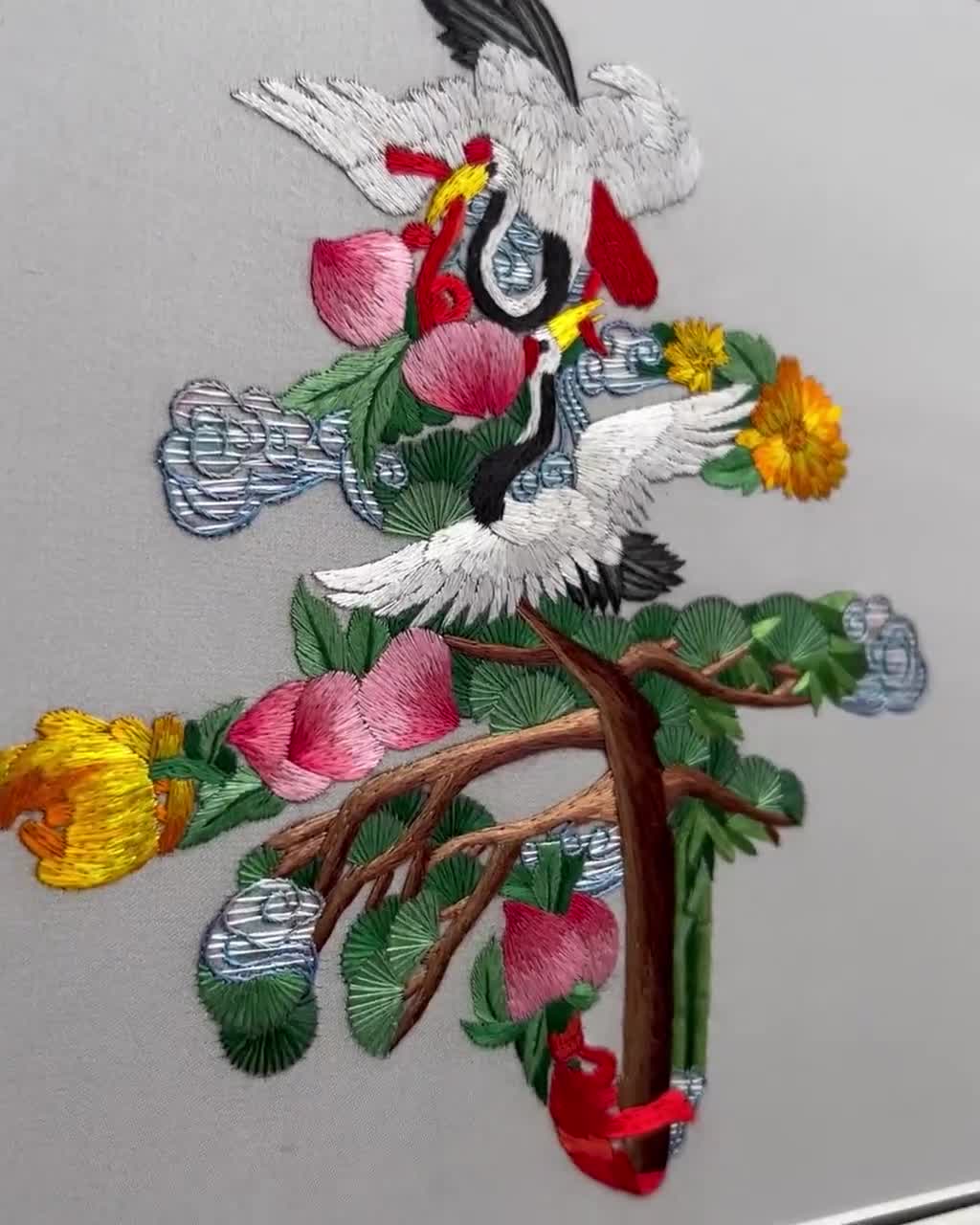 King Silk Art Handmade Embroidery 長壽 Longevity 38093 - Etsy