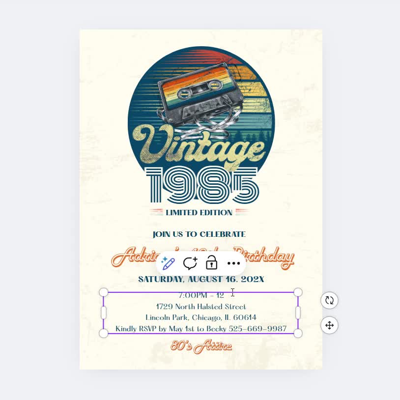 40th Birthday Invitation, Vintage 1985 Invites, Cassette Tape