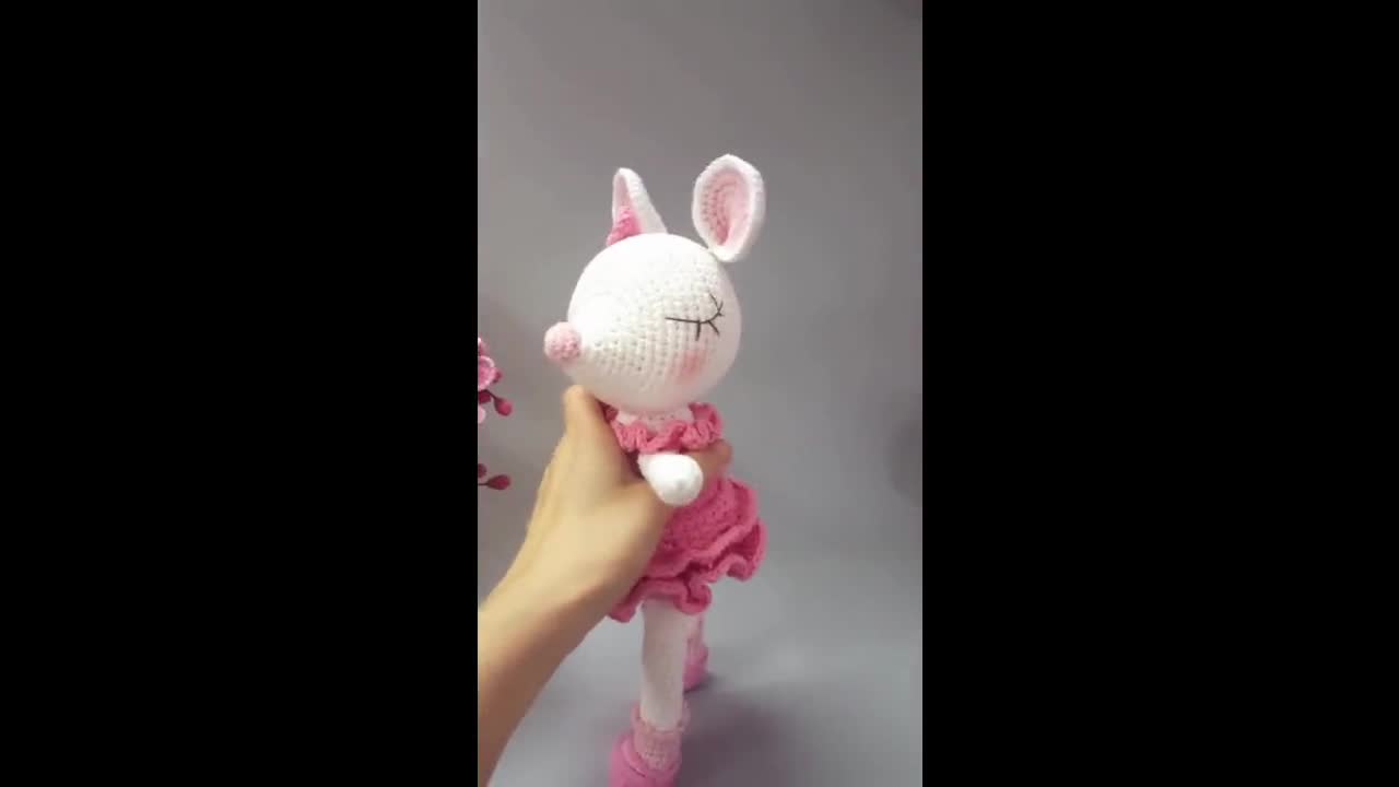 かぎ針編みバレリーナネズミ人形、あみぐるみバレリーナネズミ、手作り