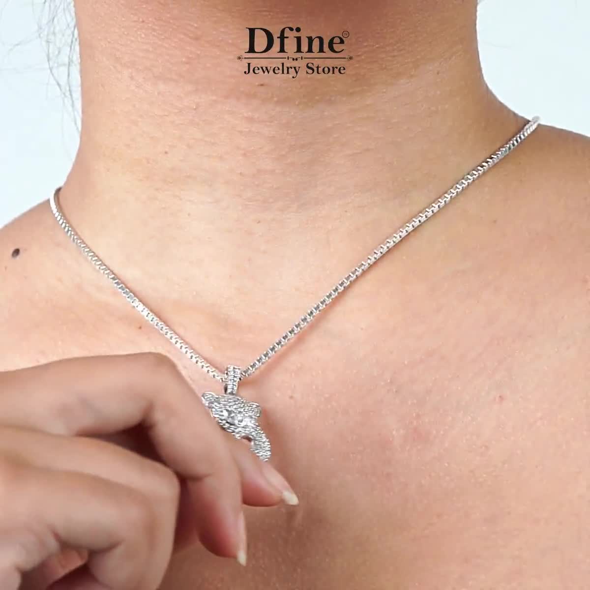 Feminine Fox Necklace - Sterling Silver Micro Pavé CZ Iced Out