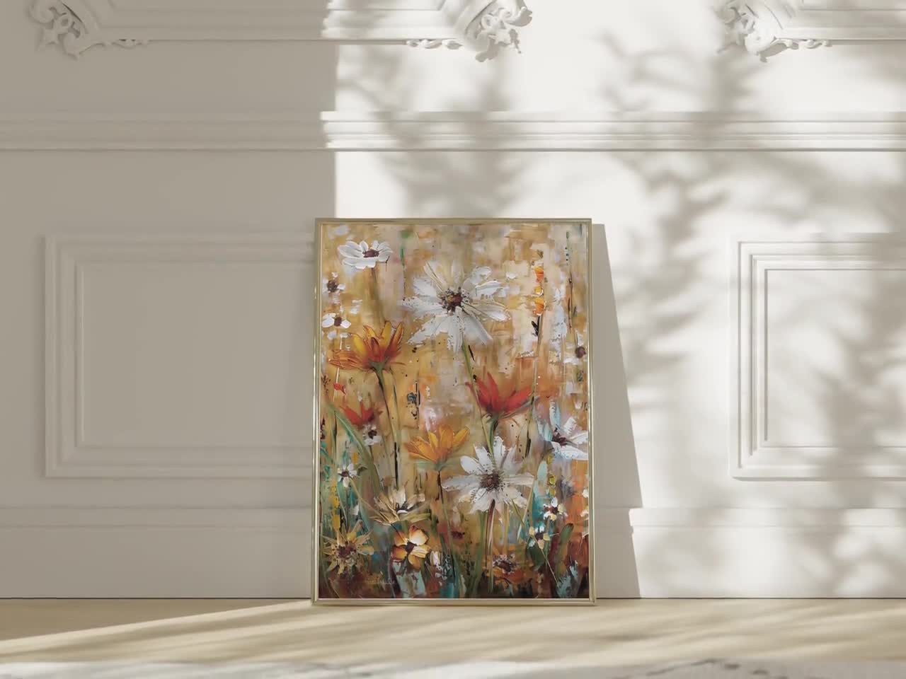 色鮮やかな花の油絵、花の風景画（デジタルダウンロード） - Etsy 日本
