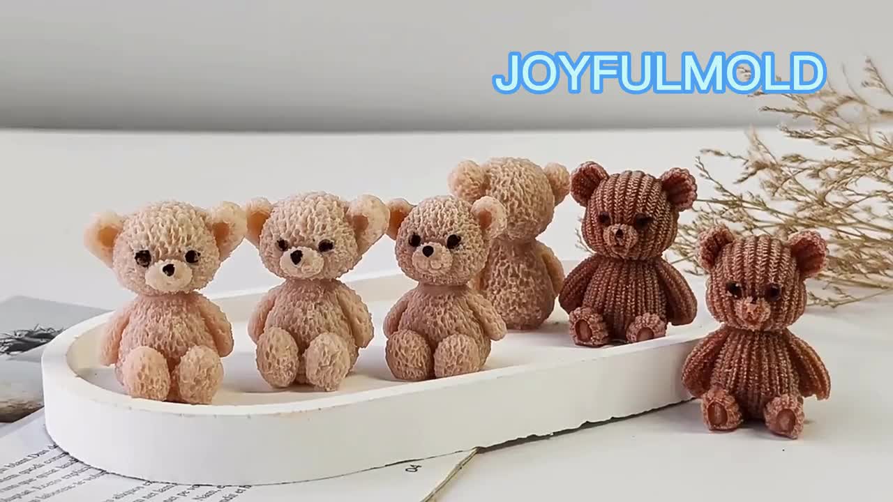 クマ型キャンドルシリコンモールド、かわいいキャンドル作り用モールド