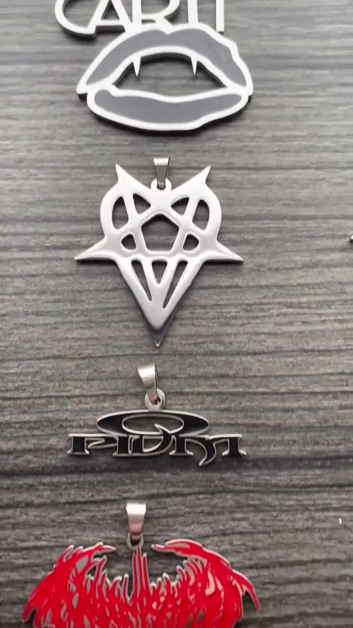 Playboi Carti OPIUM Necklace! Stainless Steel & Red Enamel Pendant