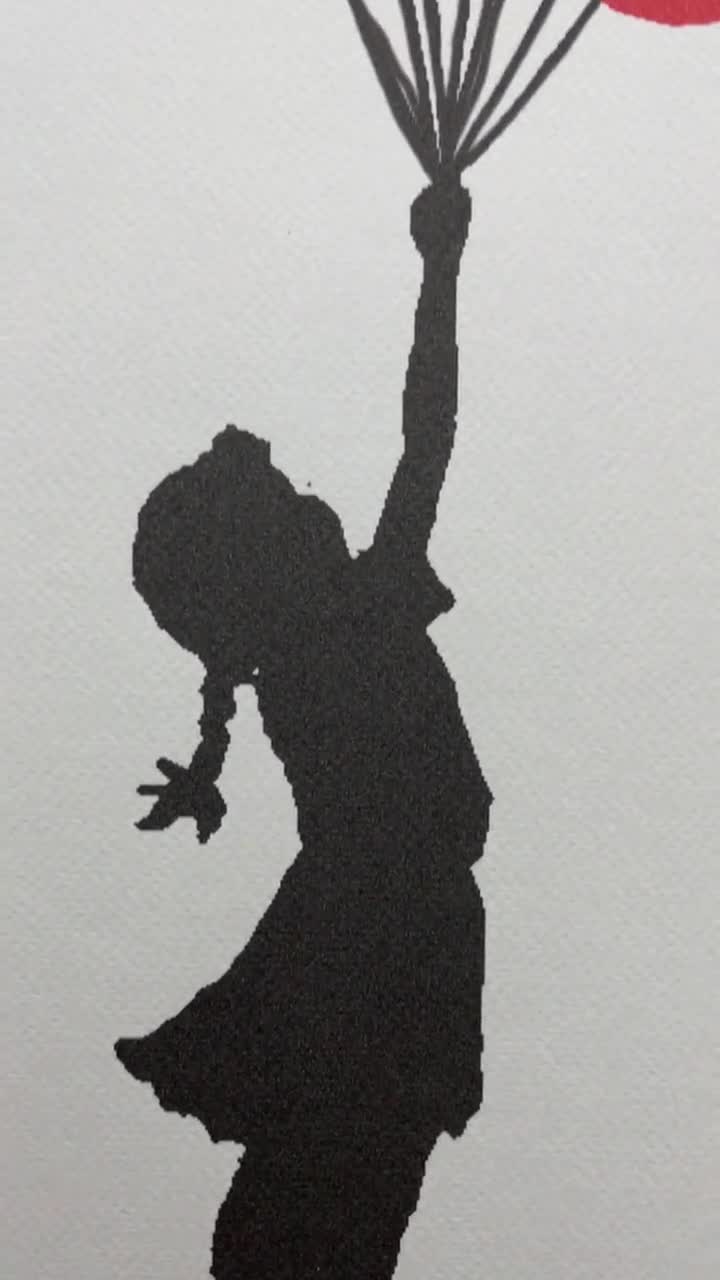 BANKSY - Flying Balloon Girl - Numbered Edition X/150, 50 X 70 Cm