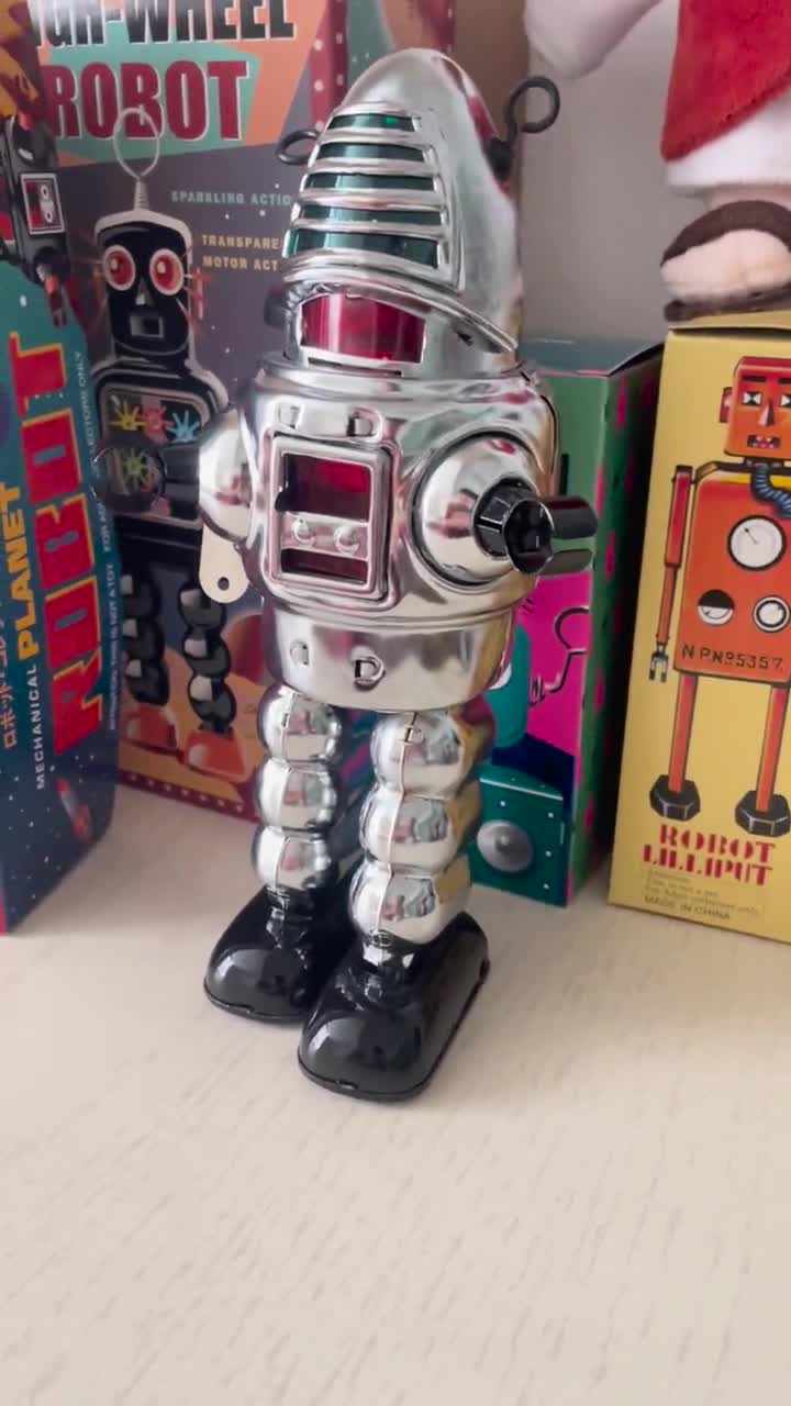 23.5cm ヴィンテージ プラネットロボット：1950年代製ブリキ製ゼンマイ