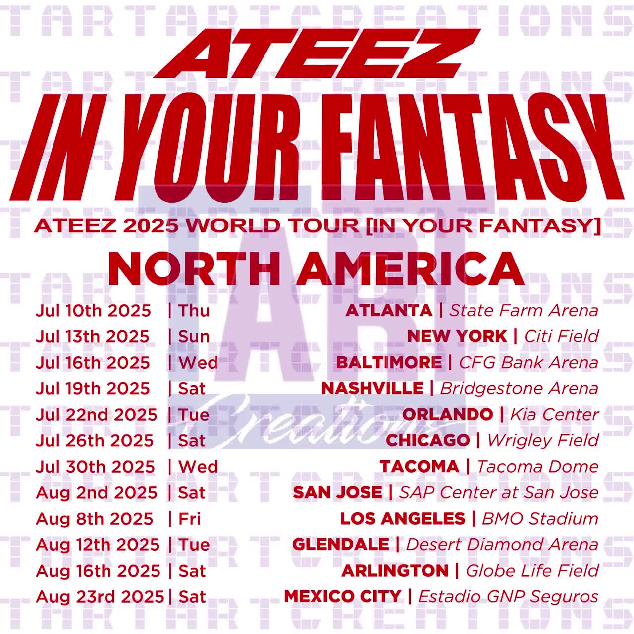 ATEEZ in Your Fantasy World Tour 2025 SVG PNG (digital Download