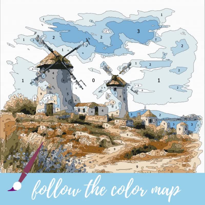 Color by Number for Adult, Paint by Number Printable,provence