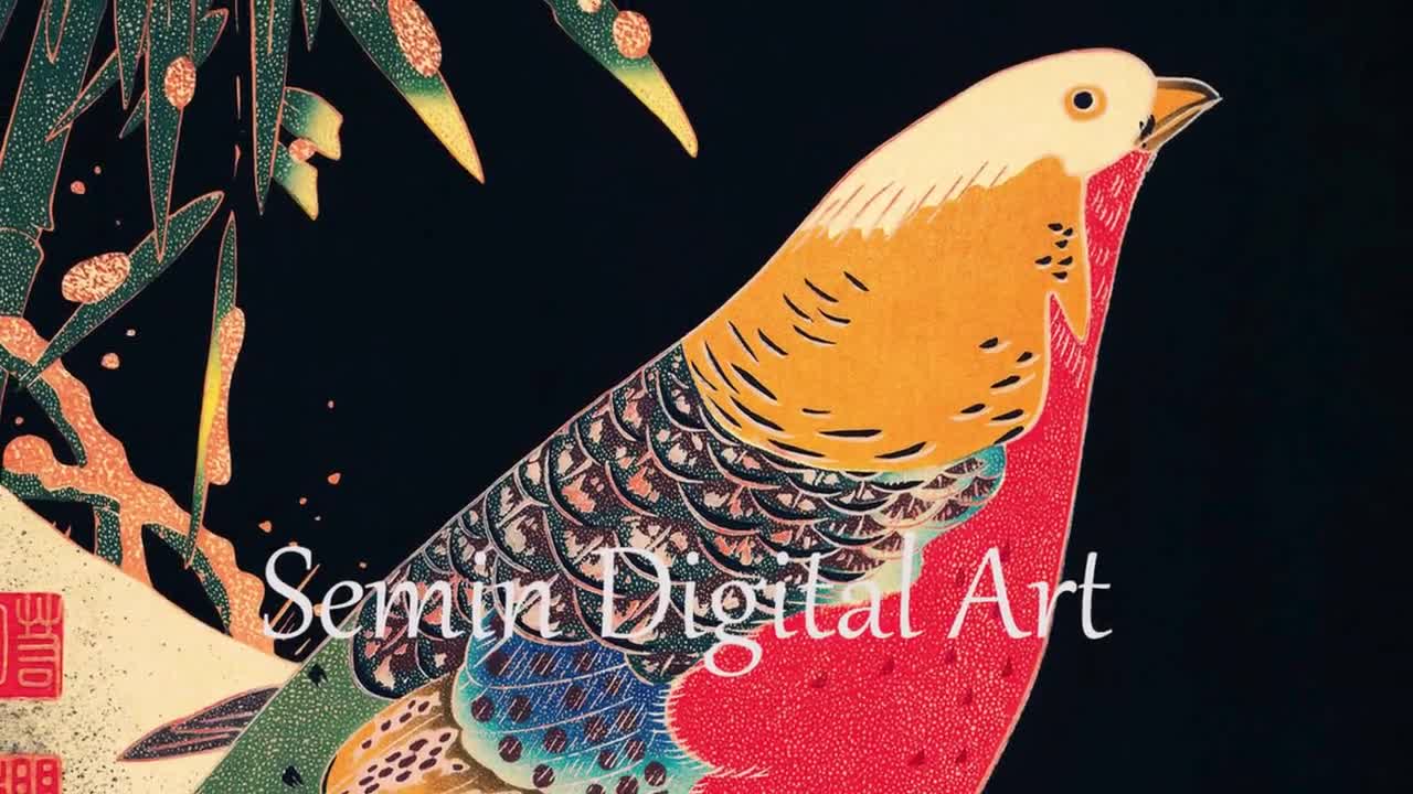 伊藤若冲「金鶏図」版画:ヴィンテージ日本美術(デジタルダウンロード 伊藤若冲「金鶏図」版画:ヴィンテージ日本美術(デジタルダウンロード