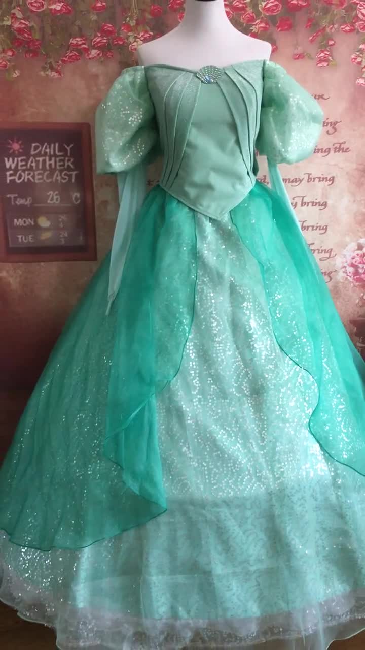 リトルマーメイド プリンセス アリエル グリーンドレス コスプレ衣装